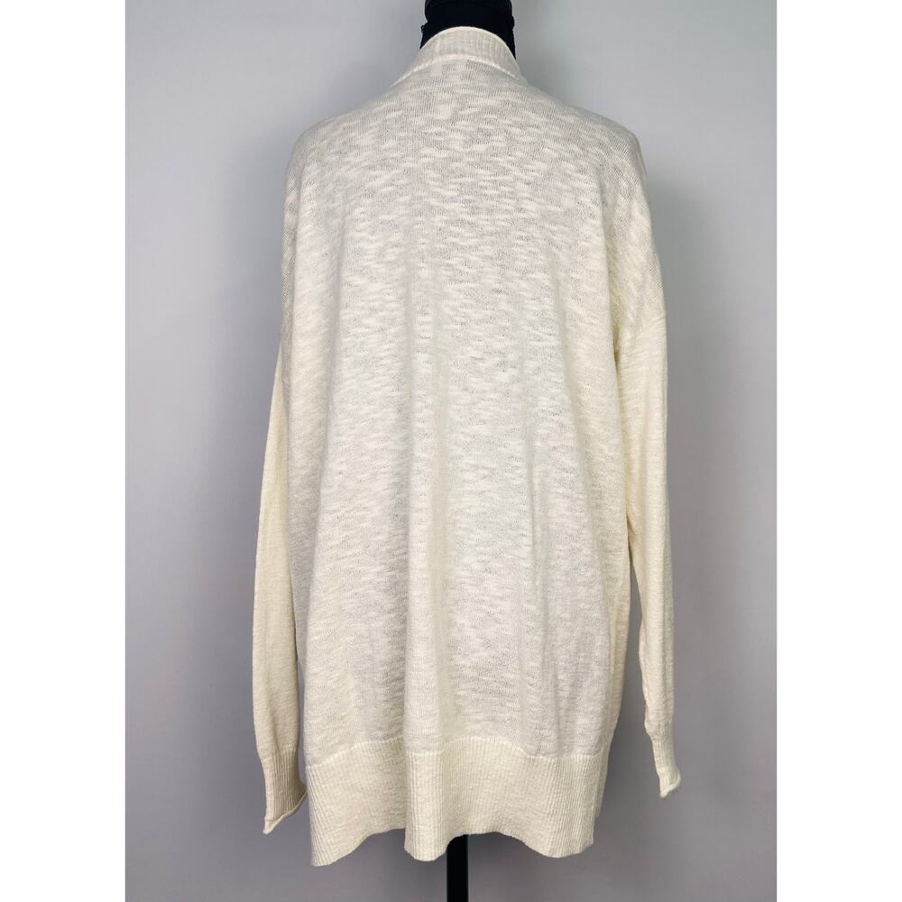 Madewell Ivory Open Front Long Knit Cardigan with Pockets Size M - Picture 4 of 9